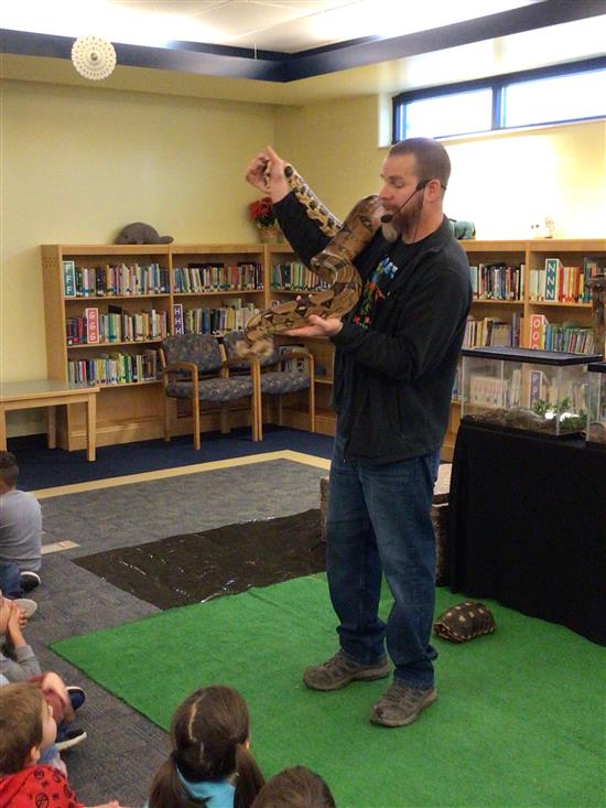 Showing a snake